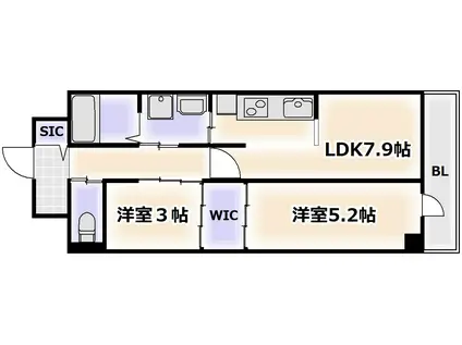 TROMMEL HEIM NAMBA(1SLDK/14階)の間取り写真