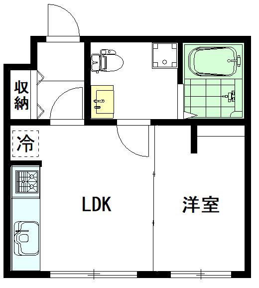 ビジュー三鷹レジデンス(1LDK/1階)の間取り写真
