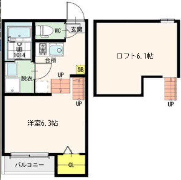 CERESIA仙台イースト(1K/2階)の間取り写真