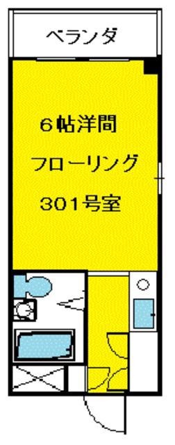 タイヨウマンション(ワンルーム/3階)の間取り写真