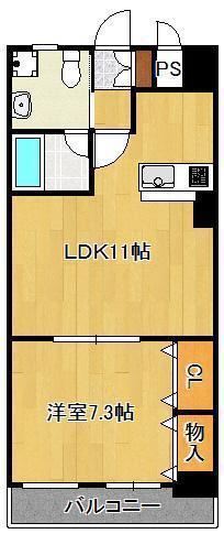 カレントI(1LDK/3階)の間取り写真
