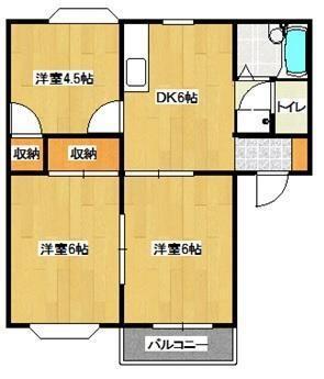 HIGH HOMES A棟B棟 B(3DK/2階)の間取り写真