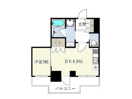 ESグランデ木場公園(1DK/3階)の間取り写真