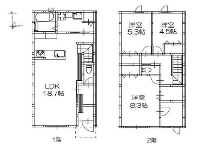 グランメゾンクレスト三吉I(3LDK/1階)の間取り写真