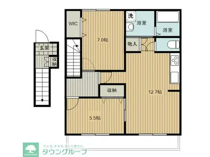 COURT VILLA上ノ原II(2LDK/2階)の間取り写真