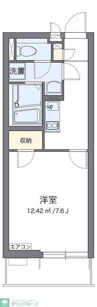 クレイノ河原タウニー(1K/3階)の間取り写真