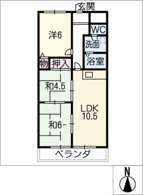 レジデンスAZUMA(3LDK/2階)の間取り写真