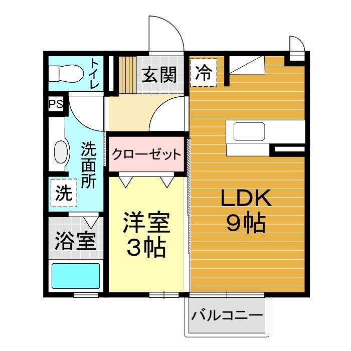 ラ・ネージュ(1LDK/1階)の間取り写真