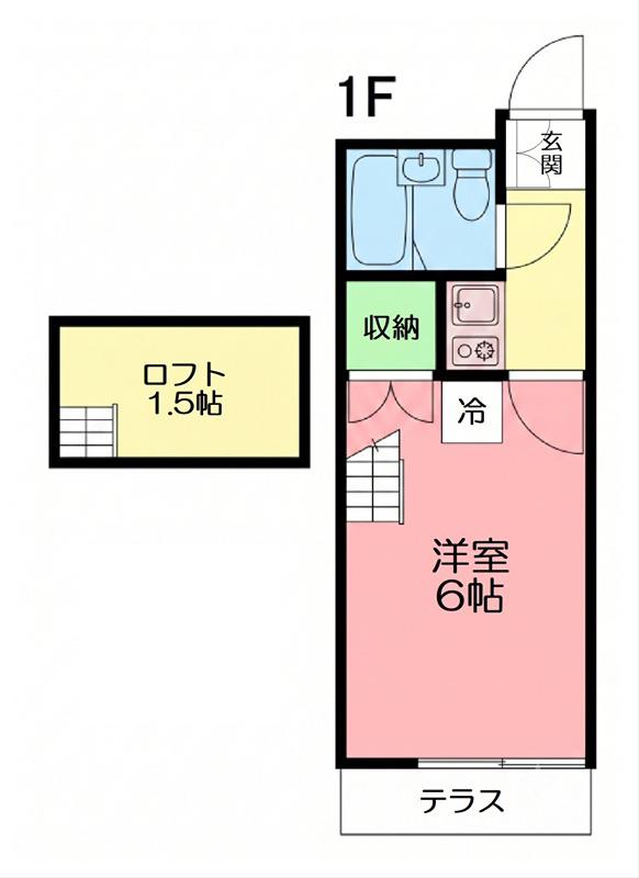 ファーストパレス(1K/1階)の間取り写真