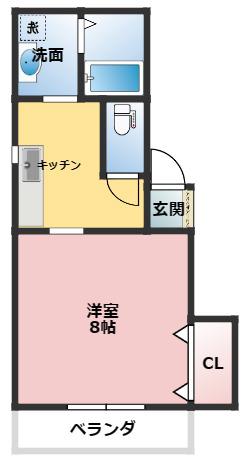 ラーバンハイツ(1K/1階)の間取り写真
