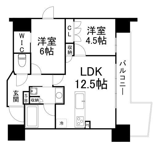 STANDZ四天王寺前夕陽丘(2LDK/3階)の間取り写真