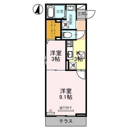 クレール西大宮(2K/1階)の間取り写真