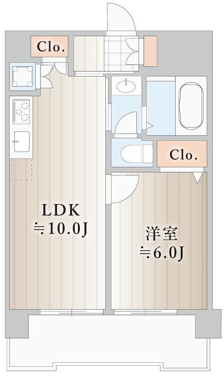 パラスト上目黒(1LDK/13階)の間取り写真