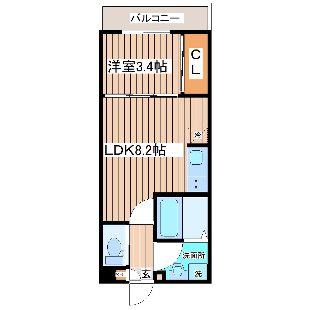 春ひなたのルミーナ(1LDK/3階)の間取り写真