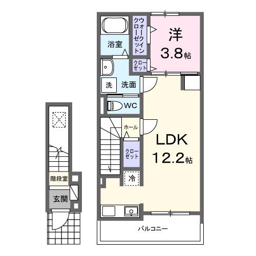 ブルーデイジー(1LDK/2階)の間取り写真
