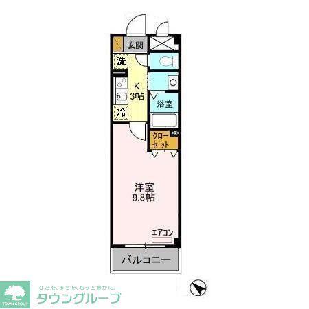 ラ・ヴェーヌ(1K/1階)の間取り写真