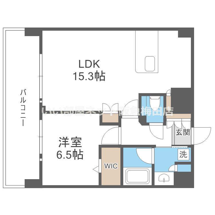 プレサンス東淀川駅前プローシェ(1LDK/15階)の間取り写真