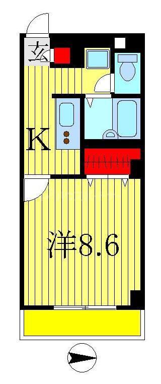 アンプルールフェール豊四季II(1K/2階)の間取り写真