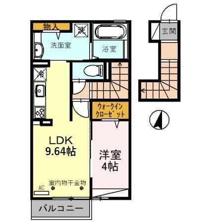 グラン・ディスJ(1LDK/2階)の間取り写真