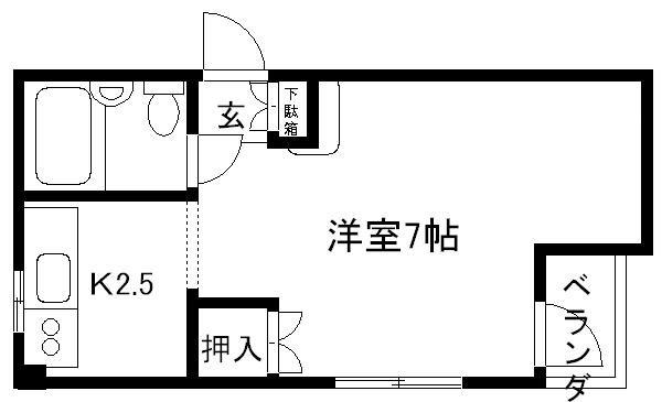 サンフラワー御幸町(1K/5階)の間取り写真