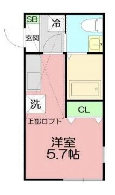 ディモーラ杉田(ワンルーム/2階)の間取り写真