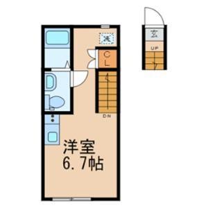 PLAISIR柴又(ワンルーム/2階)の間取り写真