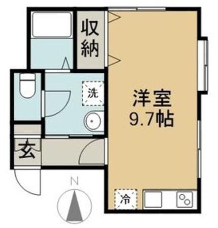 ＪＲ仙山線 愛子駅 徒歩4分 2階建 築13年(ワンルーム/2階)の間取り写真