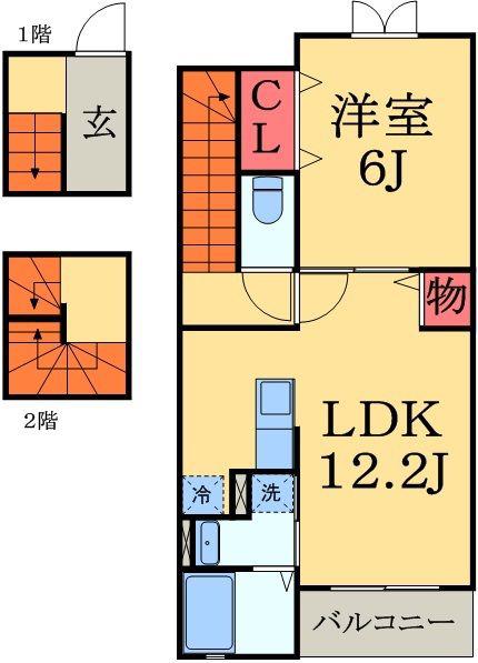 ウエストサイドケープ(1LDK/3階)の間取り写真