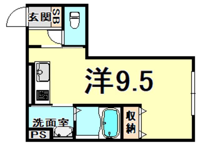 D-ROOM西台(ワンルーム/1階)の間取り写真