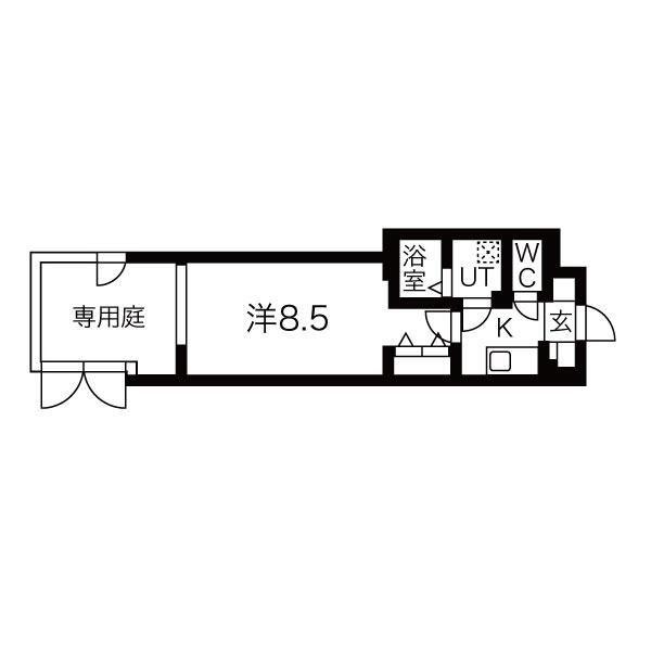 ルネサンスコート祐天寺(1K/1階)の間取り写真