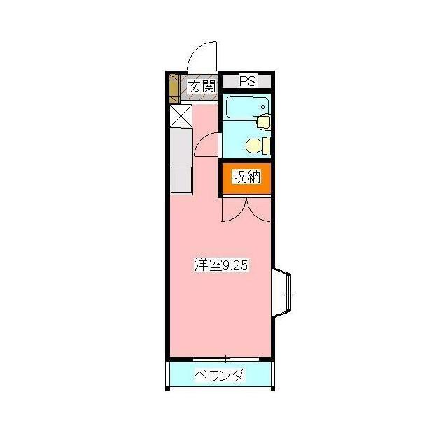 加賀ハイツ(ワンルーム/1階)の間取り写真