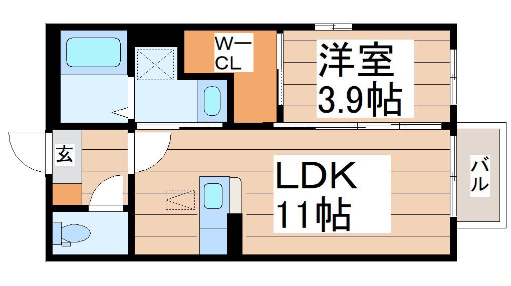 メゾン風雅(1LDK/1階)の間取り写真