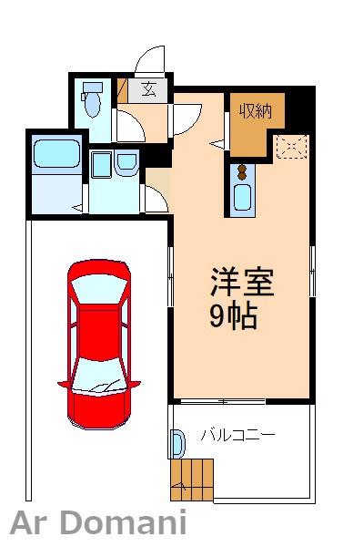 CREW HOUSE HIGASHIMATSUDO(1K/1階)の間取り写真