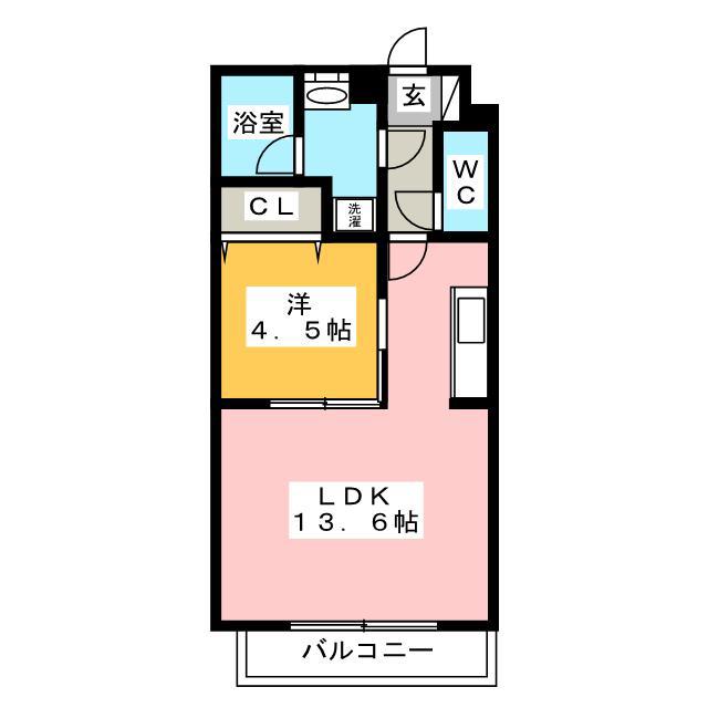 太陽の丘(1LDK/1階)の間取り写真