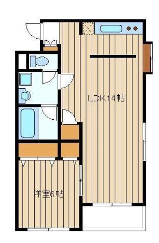 オークヴィラ(1LDK/2階)の間取り写真