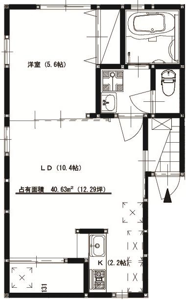 カーム有福I(1LDK/3階)の間取り写真