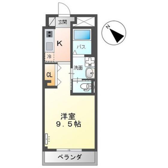 ウィステリアV番館(1K/3階)の間取り写真