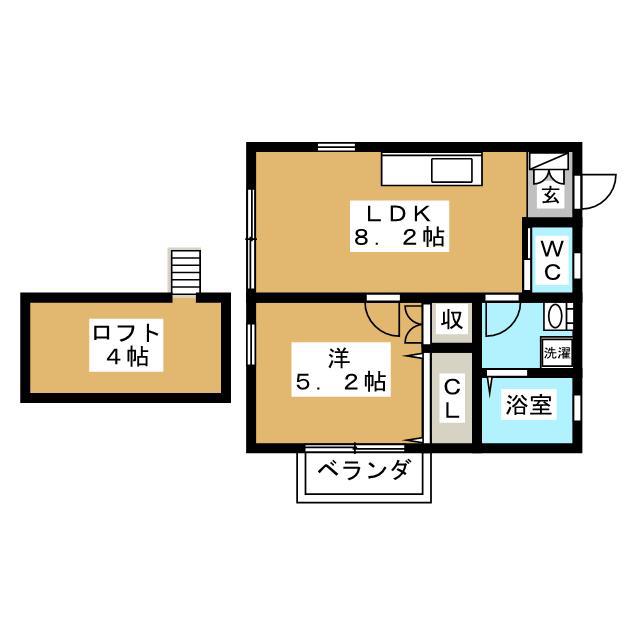 グリーンコーポ(1LDK/2階)の間取り写真