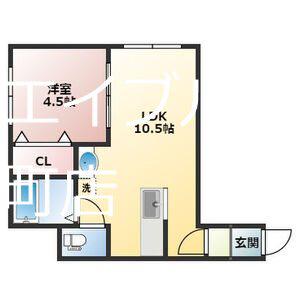 ルクリア47(1LDK/2階)の間取り写真
