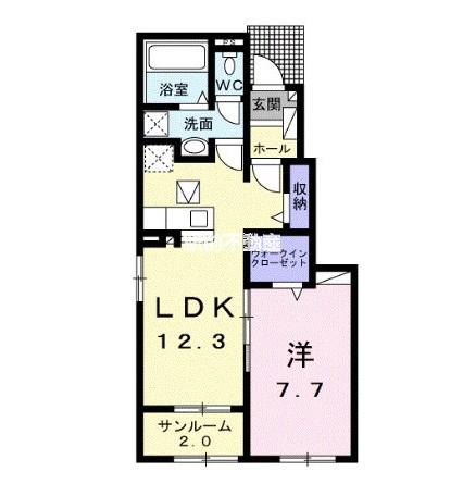 メゾンネージュI番館(1LDK/1階)の間取り写真