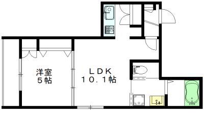 ミーレ高井戸(1LDK/2階)の間取り写真