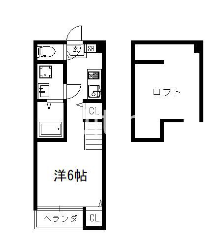LES SAISONS淀(1K/1階)の間取り写真