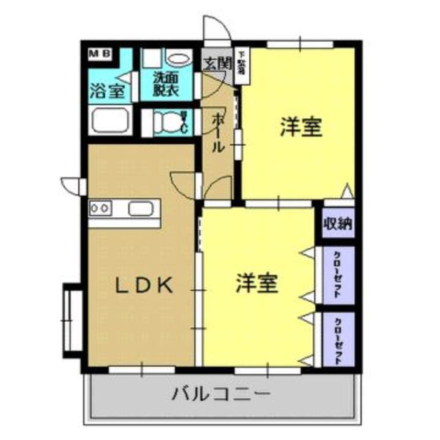 アイリー・ガーデン(2LDK/1階)の間取り写真