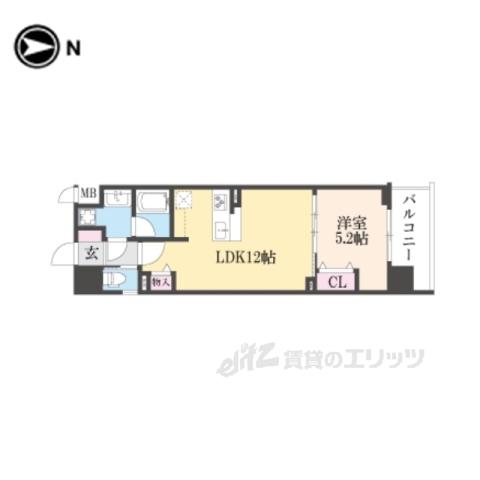 ベラジオ雅び京都三条通(1LDK/5階)の間取り写真