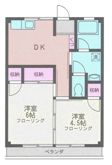 博雅マンション(2DK/2階)の間取り写真