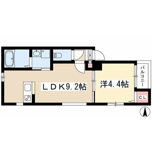 ESPRE HIGASHIBETSUIN(1LDK/4階)の間取り写真