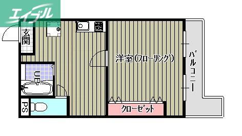 センチュリー東中央(1DK/6階)の間取り写真