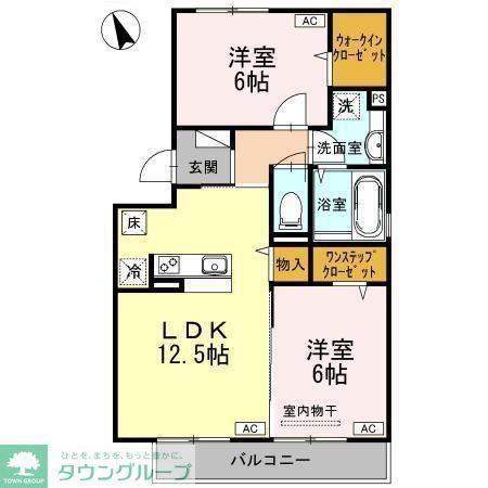 フォレスト・タツイ(2LDK/3階)の間取り写真