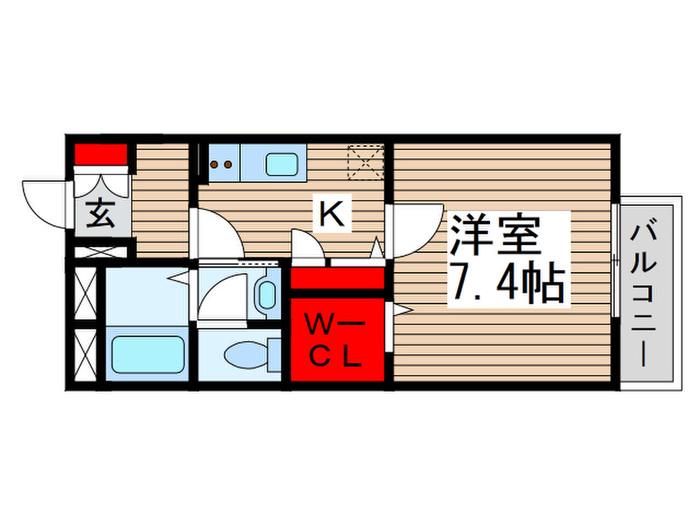 グリーンパル(1K/1階)の間取り写真