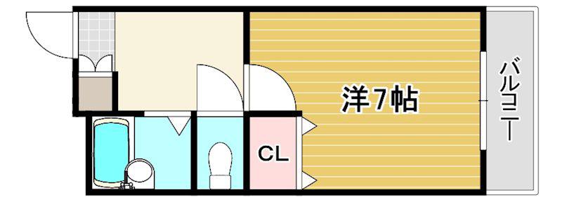 深江18(1K/3階)の間取り写真